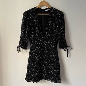 Reformation polka dot mini dress